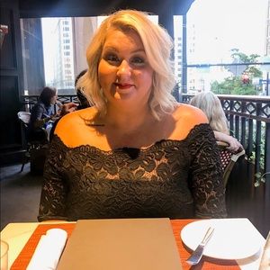 Black lace top A-line dress- worn once